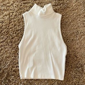 Zara, M, white turtleneck short sleeve top